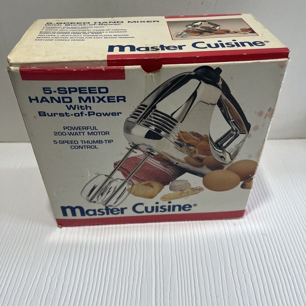 Master Cuisine︱5-Speed Hand Mixer w/ Burst of Power︱Chrome Plated